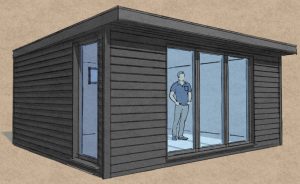 Garden room with feather edge cladding